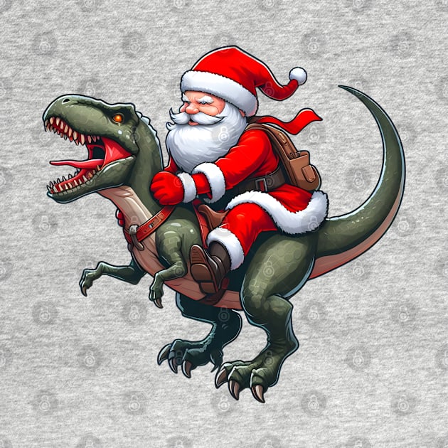 Santa Claus rides a Trex by Signum